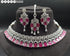Red American Diamond Necklace Set 