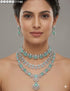 Green American Diamond Necklace Set 