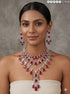 Red American Diamond Necklace Set 
