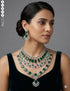 Green American Diamond Necklace Set 