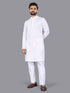 White Pure Cotton Chikankari Work Kurta Pajama 