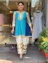 Red Pure Pure Jaipuri Cotton 60-60 Heavy Gotta Pati Work Kurti Pant Dupatta Set 