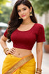 Maroon Premium Crush Lycra Elegant Round Neck Design Stretchable Blouse 