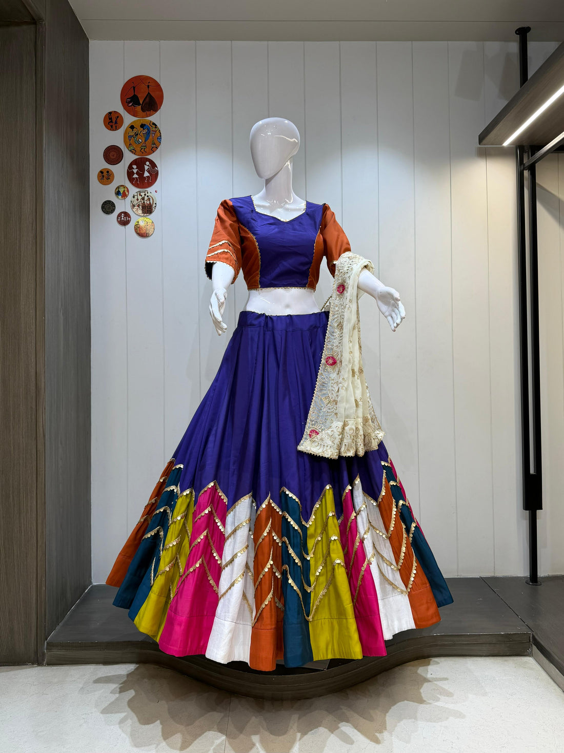 Purple Multicolor Chaniya Choli with Heavy Coin Border