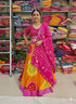 Yellow & Pink Pure Bandhej Chinone Silk Rajsthani Lehenga Choli 