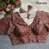 Maroon Sabyasachi Style Patoda Print V Neck Heavy Printed Blouse 