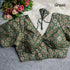 Green Sabyasachi Style Patoda Print V Neck Heavy Printed Blouse 