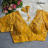 Yellow Sabyasachi Style Patoda Print V Neck Heavy Printed Blouse 
