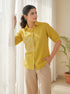 Yellow Summer Special Heavy Cotton Flex with Embroidery Work Sleeveless Short Length Top 
