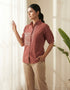 Chocolate Summer Special Heavy Cotton Flex with Embroidery Work Sleeveless Short Length Top 