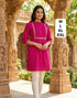 Pink Summer Special Heavy Rayon with Pleated Pattern Short Length Top 