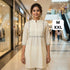 White Summer Special Heavy Rayon with Pleated Pattern Short Length Top 