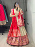 Cream Red Pure Soft Paithani Silk Zari Weaving Work Paithani Chaniya Choli 