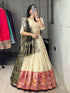 Cream Mehandi Pure Soft Paithani Silk Zari Weaving Work Paithani Chaniya Choli 