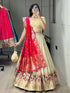 Cream Rani Pure Soft Paithani Silk Zari Weaving Work Paithani Chaniya Choli 