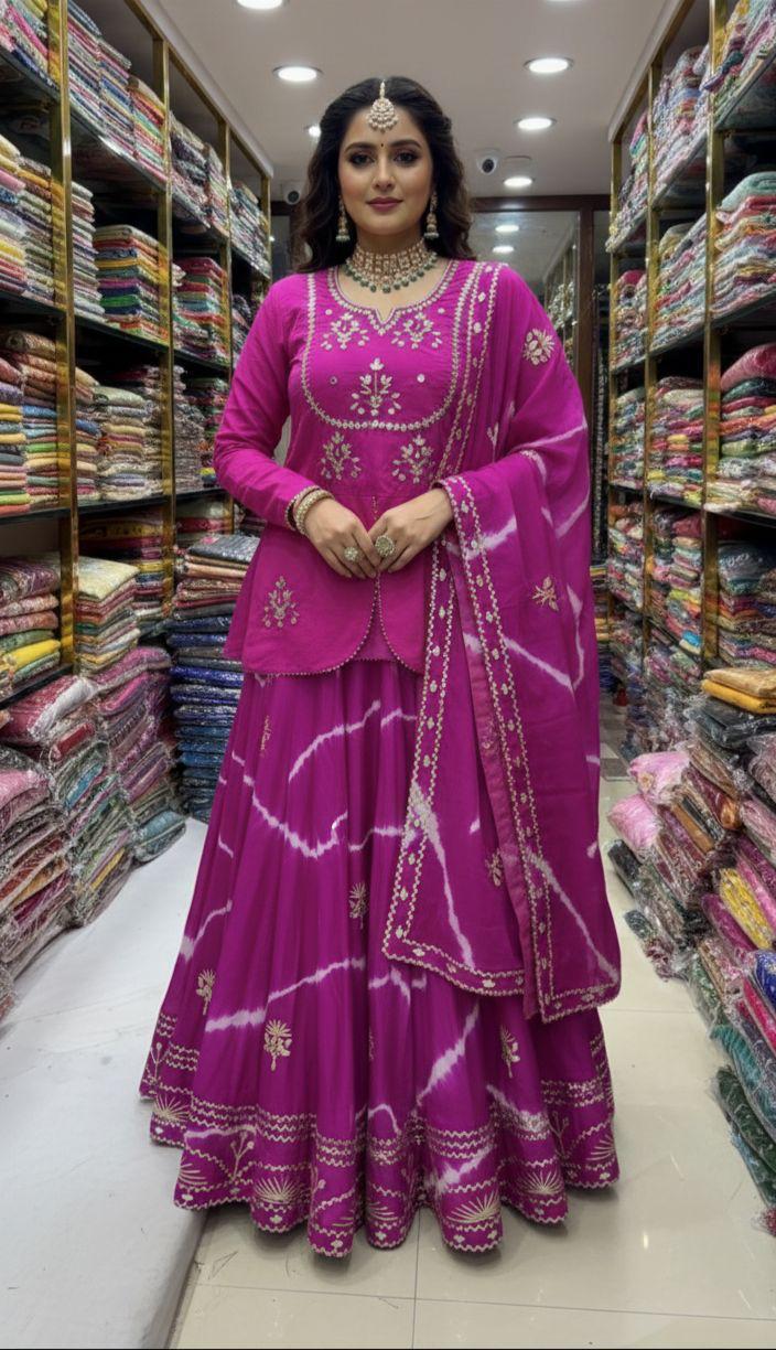 Pink Pure Upada Silk Myrah Wedding Special Rajasthani Chaniya Choli
