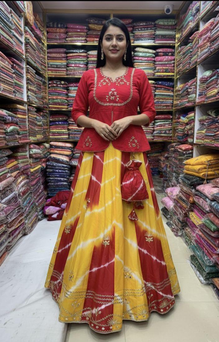 Yellow Pure Upada Silk Myrah Wedding Special Rajasthani Chaniya Choli 