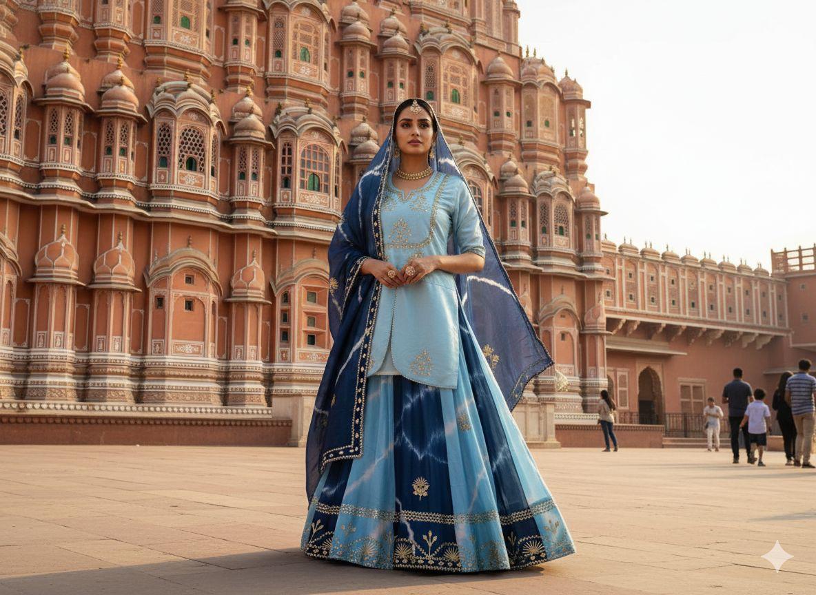 Sky Pure Upada Silk Myrah Wedding Special Rajasthani Chaniya Choli 
