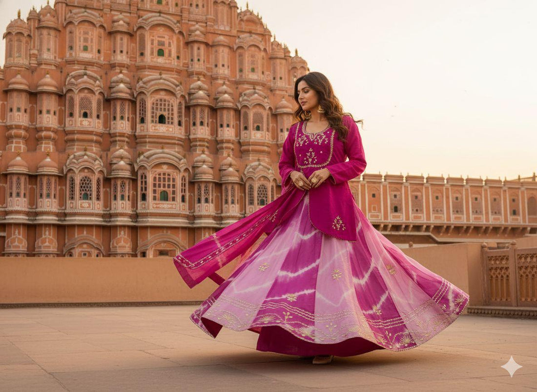 Pink Pure Upada Silk Myrah Wedding Special Rajasthani Chaniya Choli 