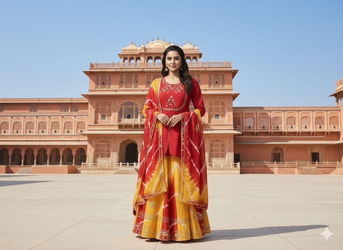 Yellow Pure Upada Silk Myrah Wedding Special Rajasthani Chaniya Choli 