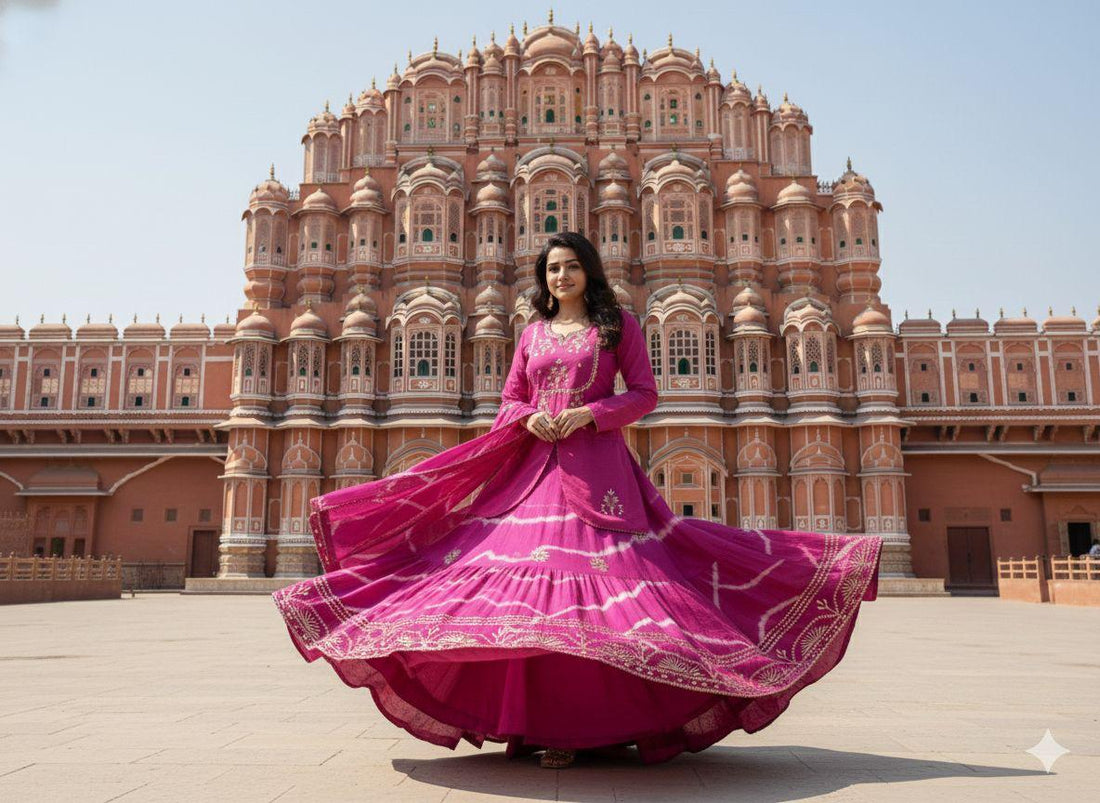 Pink Pure Upada Silk Myrah Wedding Special Rajasthani Chaniya Choli