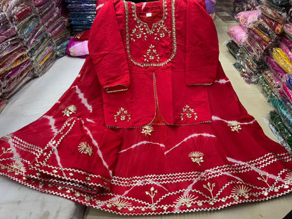 Red Pure Upada Silk Myrah Wedding Special Rajasthani Chaniya Choli 