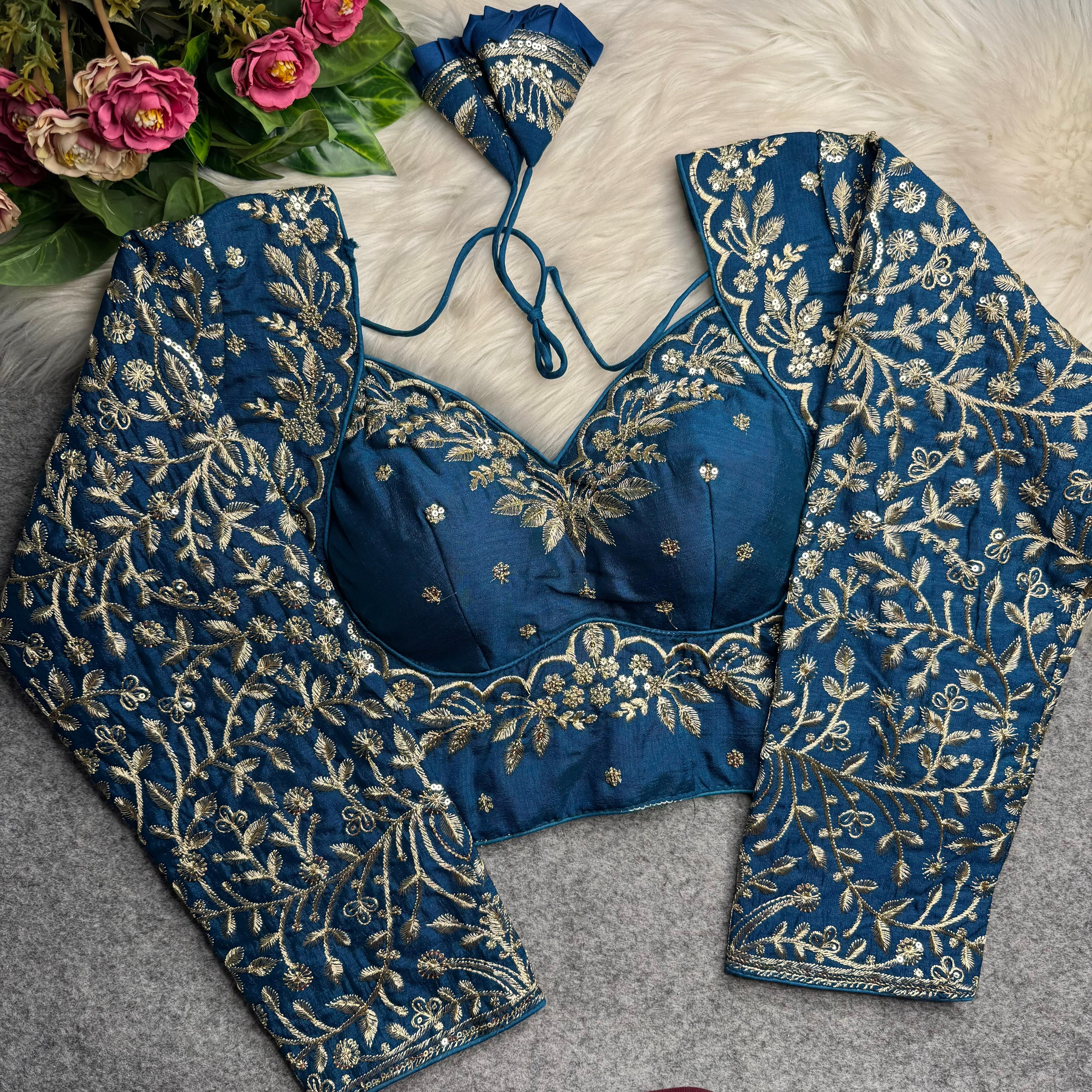 Rama Pure Madhubala Style Heavy Long Sleeves Work Blouse