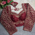 Wine Pure Madhubala Style Heavy Long Sleeves Work Blouse 