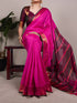 Pink Pure Poly Cotton Zari Weaving Work Cotton Saree 