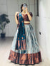 Rama Pure Silk Zari Weaving Kalamkari Weaving Border Lehenga Choli 