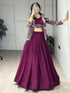 Wine Pure Faux Georgette Silk Classical Foil Printed Koti Lehenga Choli 
