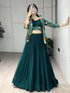 Rama Pure Faux Georgette Silk Classical Foil Printed Koti Lehenga Choli 