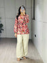 Cherry Pure Cambric Cottom Printed With Foil Work Short Kurti Plazzo 