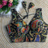 Black Soft Crape Silk Sabyasachi Neck Heavy Long Carry Position Work Blouse 
