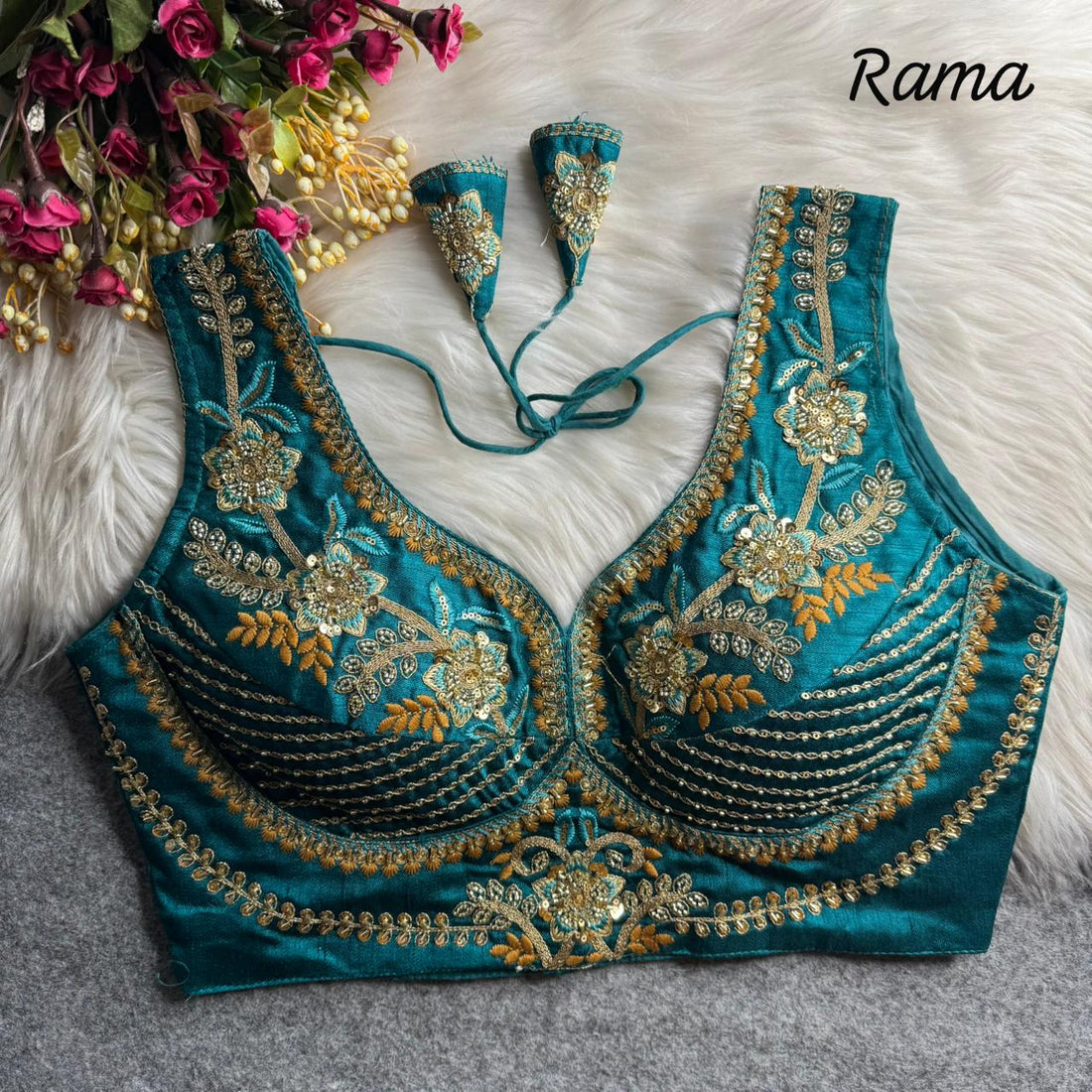 Rama Soft Heavy Pure Soft Italian Silk With Tricot Fuising Blouse 