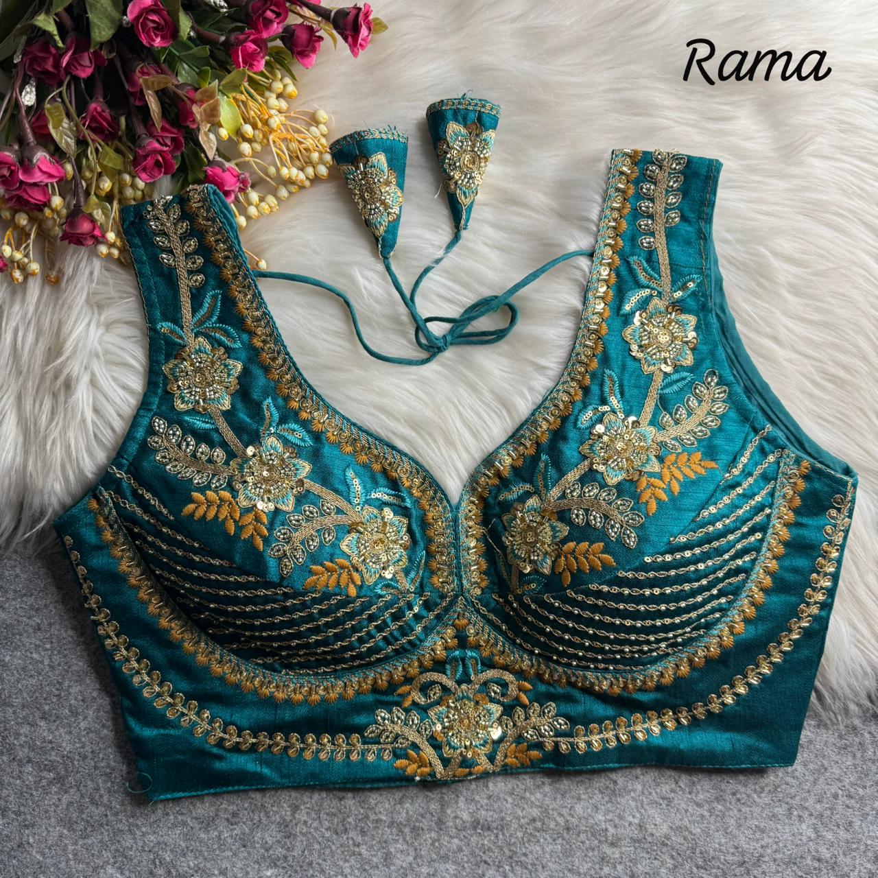 Rama Soft Heavy Pure Soft Italian Silk With Tricot Fuising Blouse 