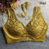 Gold Soft Heavy Pure Soft Italian Silk With Tricot Fuising Blouse 