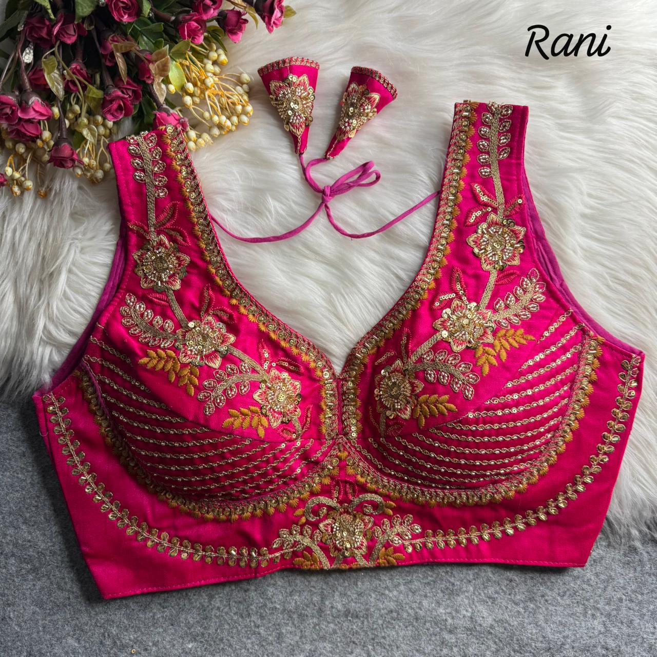 Rani Soft Heavy Pure Soft Italian Silk With Tricot Fuising Blouse 