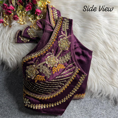 Wine Soft Heavy Pure Soft Italian Silk With Tricot Fuising Blouse 