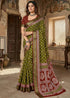 Green Pure Mulmul Cotton Bagru Printed Cotton Saree 