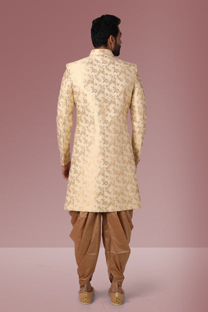 Gold Indo Western Sherwani for Men