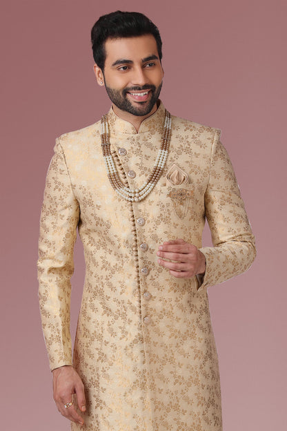 Gold Indo Western Sherwani for Men
