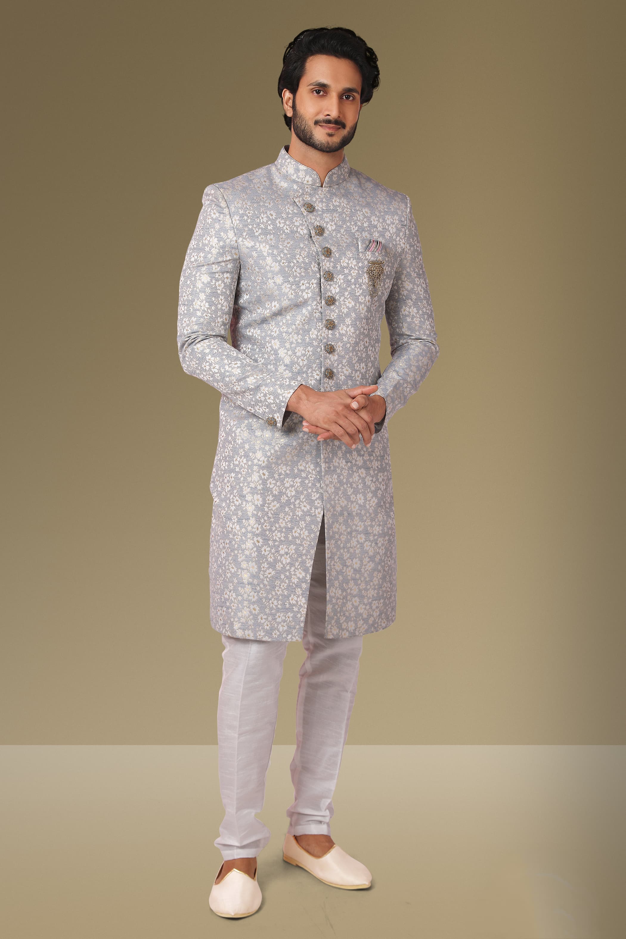 Light Grey Indo Western for Men