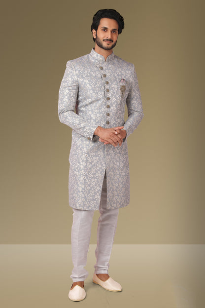 Light Grey Indo Western for Men