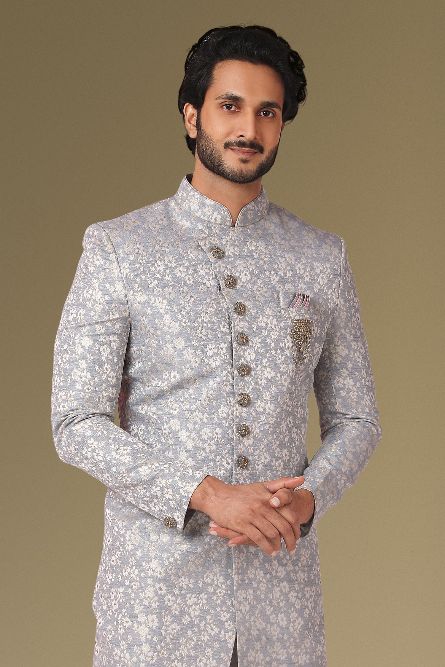 Light Grey Indo Western for Men