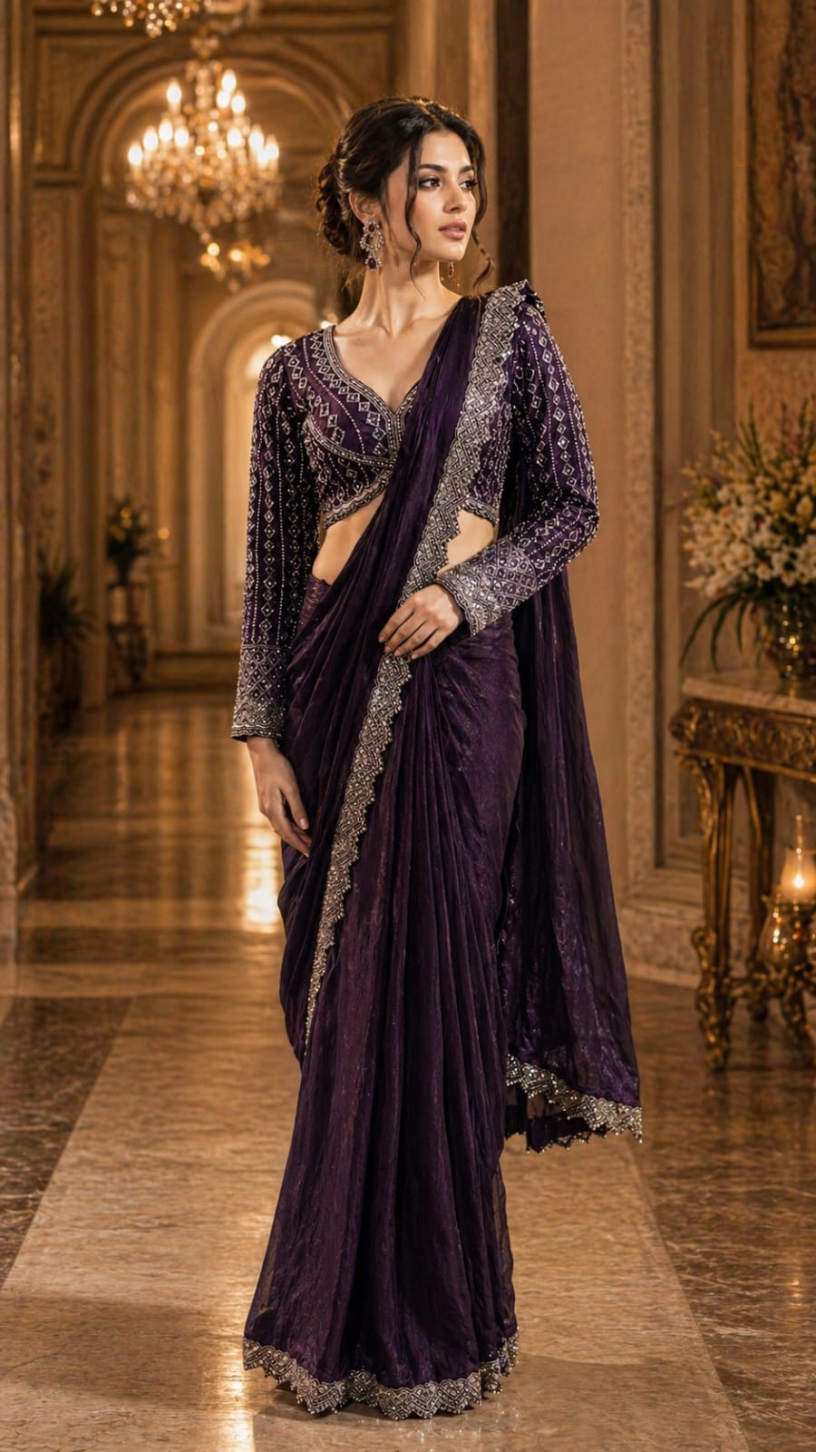 Purple Pure Soft Fendi Silk Ready to Wear Saree