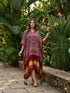 Maroon Pure Hend Block Print Gajji Silk Multi Color Ajrakh Printed Kaftan 