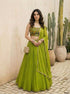 Green Pure Soft Heavy Georgette Silk Work Party Wear Readymade Lehenga Choli 