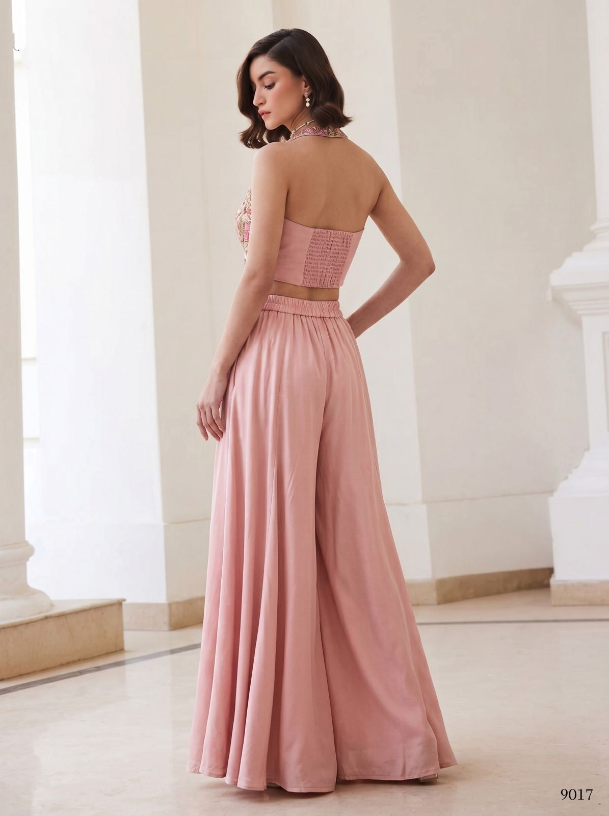 Pink Pure Soft Silk Readymade Waistcoat &amp; Palazzo