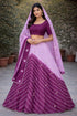 Purple Pure Chinon Lehariya Chunni Rajasthani Chaniya Choli 